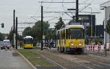 Inzwischen ist am 21.09.2021 mit Tw 2203 auch der erste Niederflurwagen auf der Neubaustrecke an der Haltestelle Gerhard-Sedlmayr-Strae eingetroffen.