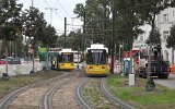 Die enge Kurve am Beginn der Strecke soll mit einer Parallelfahrt getestet werden (Gro-Berliner-Damm 22.09.2021).