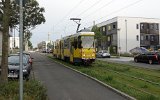 Abnahmefahrt am 30.09.2021 mit Tw 4572 an der Karl-Ziegler-Strae.