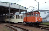 Schörling-Schienenschleifwagen als historischer ATw G2 und LOWA-Aufbauwagen als HTw 30, Betriebshof 2005