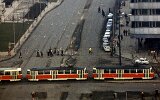 Karl-Marx-Allee (Brückenstraße) / Straße der Nationen 1986 (Foto: Horst Kaddatz)