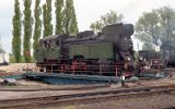 Die Tkt48-109 auf der Drehscheibe in Międzyrzecz am 25. Mai 1991