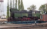 Die Tkt48-109 auf der Drehscheibe in Międzyrzecz am 25. Mai 1991