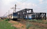 Amaradia-Brücken der E79, der Straßen- und Eisenbahn 1998