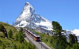 Blick auf das Matterhorn - zwischen Riffelalp und Riffelboden am 16.07.2016.